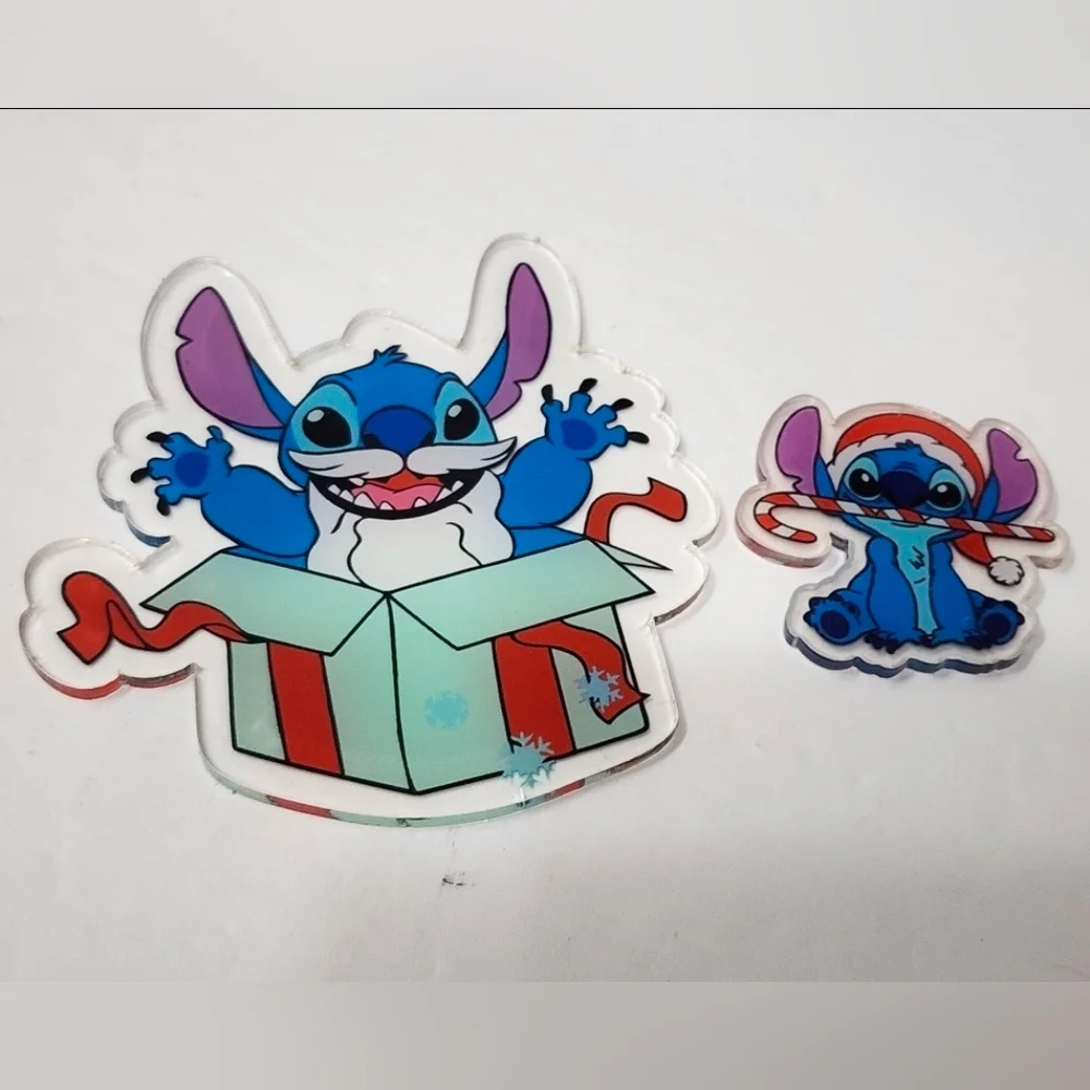 Sti Blue Monster Acrylic Flatback Christmas Badge Pen Keychain Santa Xmas Crafts